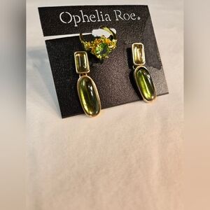 Elegant Green and Gold Jewelry Set